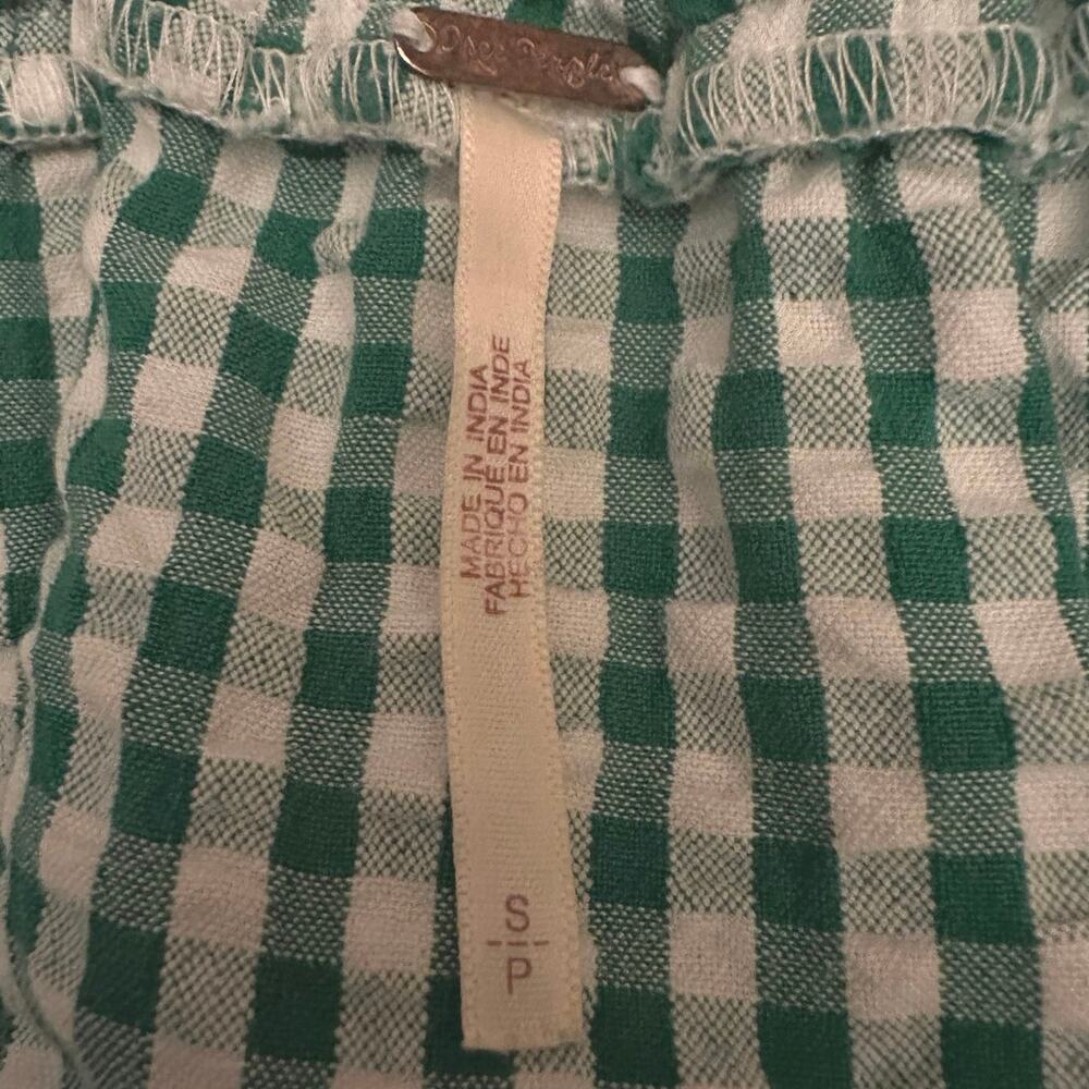 Free People Bohemian Embroidered Gingham Seersucker Cass Maxi Dress Green Small - Picture 10 of 16